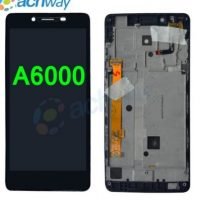 Replace LCD Display for Lenovo A6000 A 6000 with Touch Screen Replacement Combo Folder Assembly - Black Frame